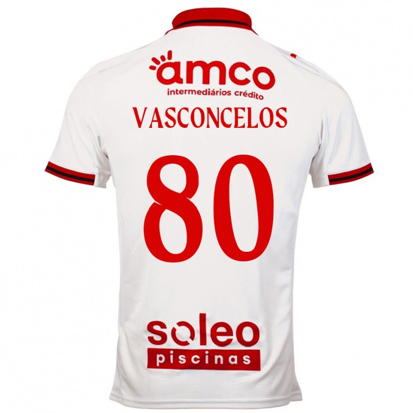 Danxen Mujer Camiseta Vasconcelos #80 Blanco Rojo 2ª Equipación 2025/26 La Camisa México