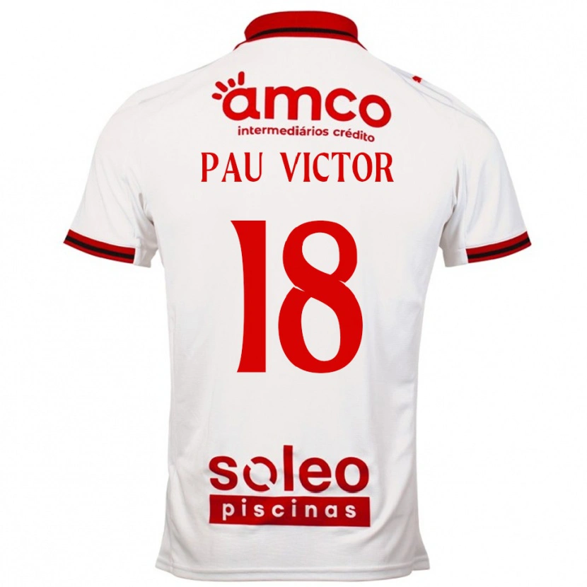 Danxen Mujer Camiseta Pau Víctor #18 Blanco Rojo 2ª Equipación 2025/26 La Camisa México