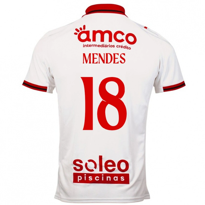 Danxen Mujer Camiseta Carolina Mendes #18 Blanco Rojo 2ª Equipación 2025/26 La Camisa México