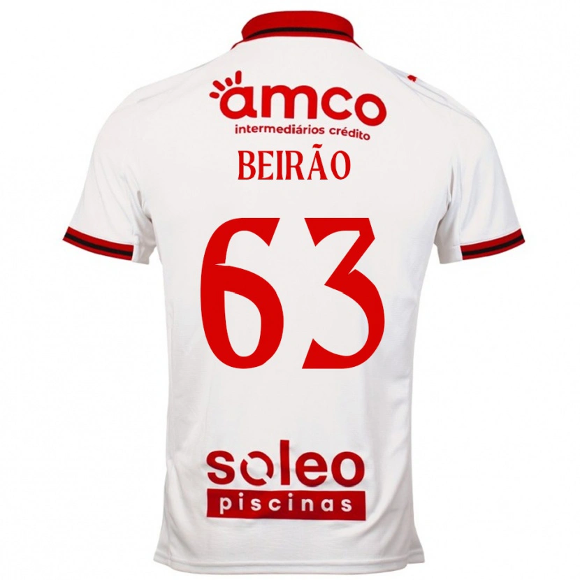 Danxen Mujer Camiseta Rodrigo Beirão #63 Blanco Rojo 2ª Equipación 2025/26 La Camisa México