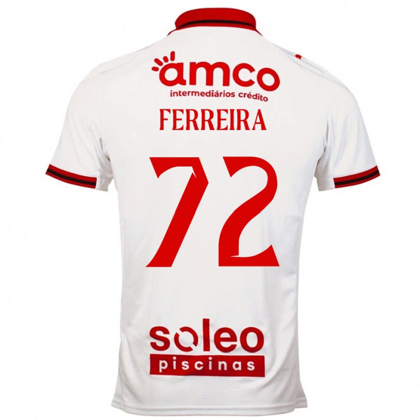 Danxen Mujer Camiseta André Ferreira #72 Blanco Rojo 2ª Equipación 2025/26 La Camisa México
