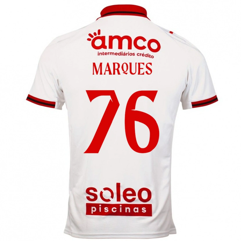 Danxen Mujer Camiseta Tomás Marques #76 Blanco Rojo 2ª Equipación 2025/26 La Camisa México