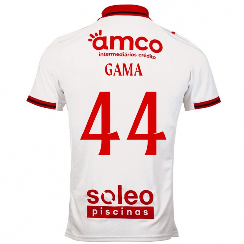 Danxen Mujer Camiseta Dinis Gama #44 Blanco Rojo 2ª Equipación 2025/26 La Camisa México