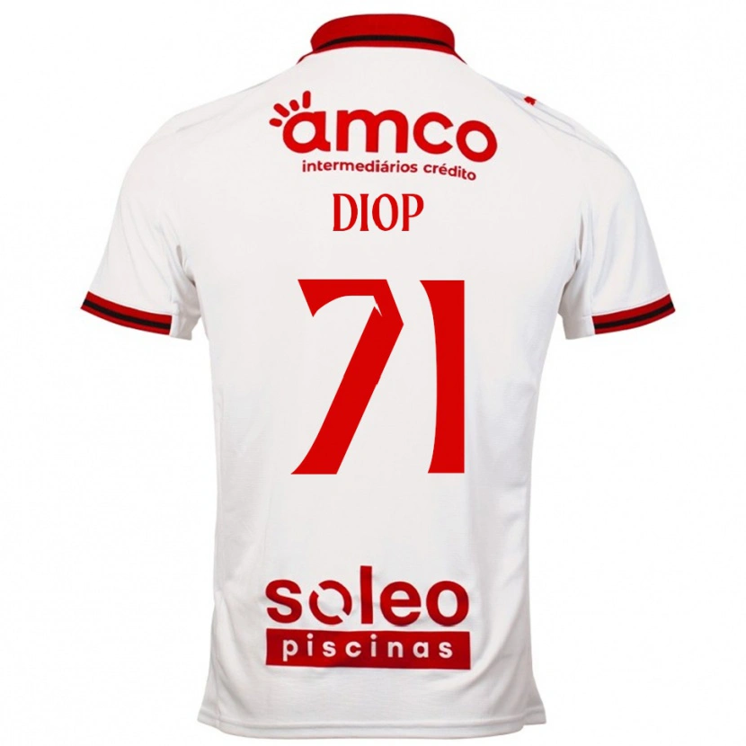 Danxen Mujer Camiseta Mamadou Diop #71 Blanco Rojo 2ª Equipación 2025/26 La Camisa México