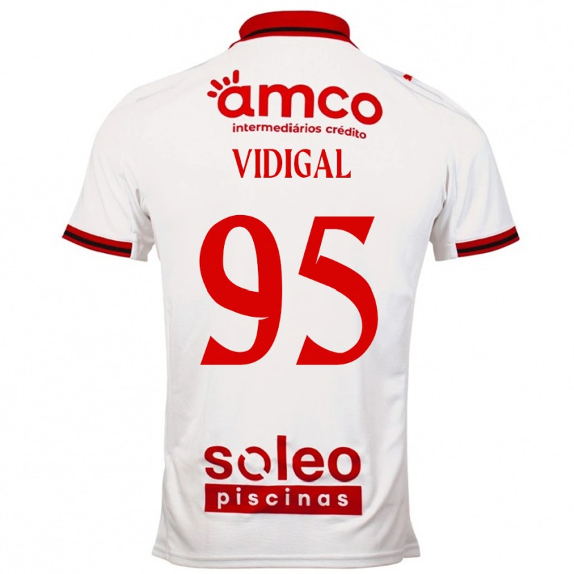 Danxen Mujer Camiseta Sandro Vidigal #95 Blanco Rojo 2ª Equipación 2025/26 La Camisa México