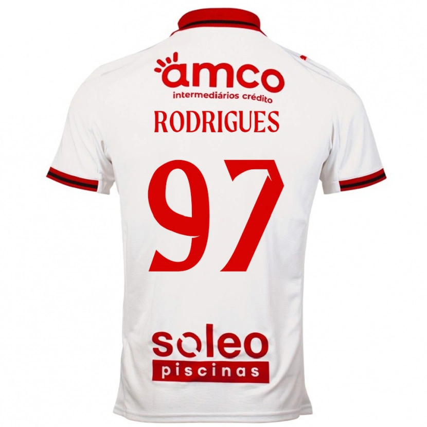 Danxen Mujer Camiseta Dinis Rodrigues #97 Blanco Rojo 2ª Equipación 2025/26 La Camisa México