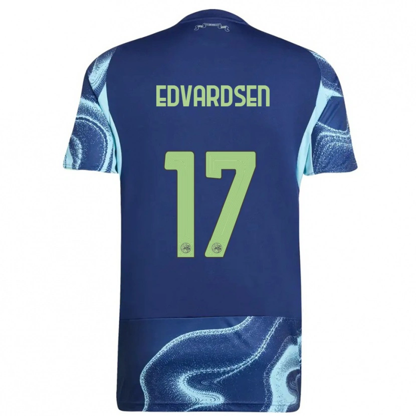 Danxen Mujer Camiseta Oliver Edvardsen #17 Marino Celeste 2ª Equipación 2025/26 La Camisa México