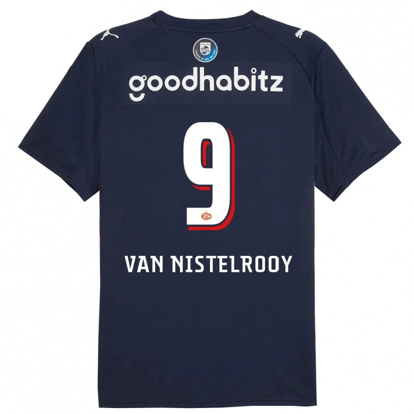 Danxen Mujer Camiseta Liam Van Nistelrooy #9 Marino Blanco 2ª Equipación 2025/26 La Camisa México