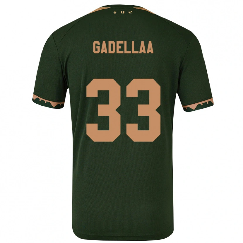 Danxen Mujer Camiseta Kevin Gadellaa #33 Verde Oro 2ª Equipación 2025/26 La Camisa México