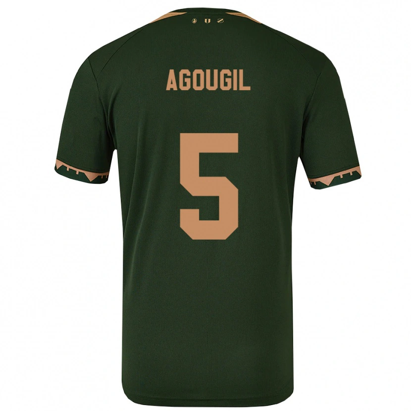 Danxen Mujer Camiseta Oualid Agougil #5 Verde Oro 2ª Equipación 2025/26 La Camisa México