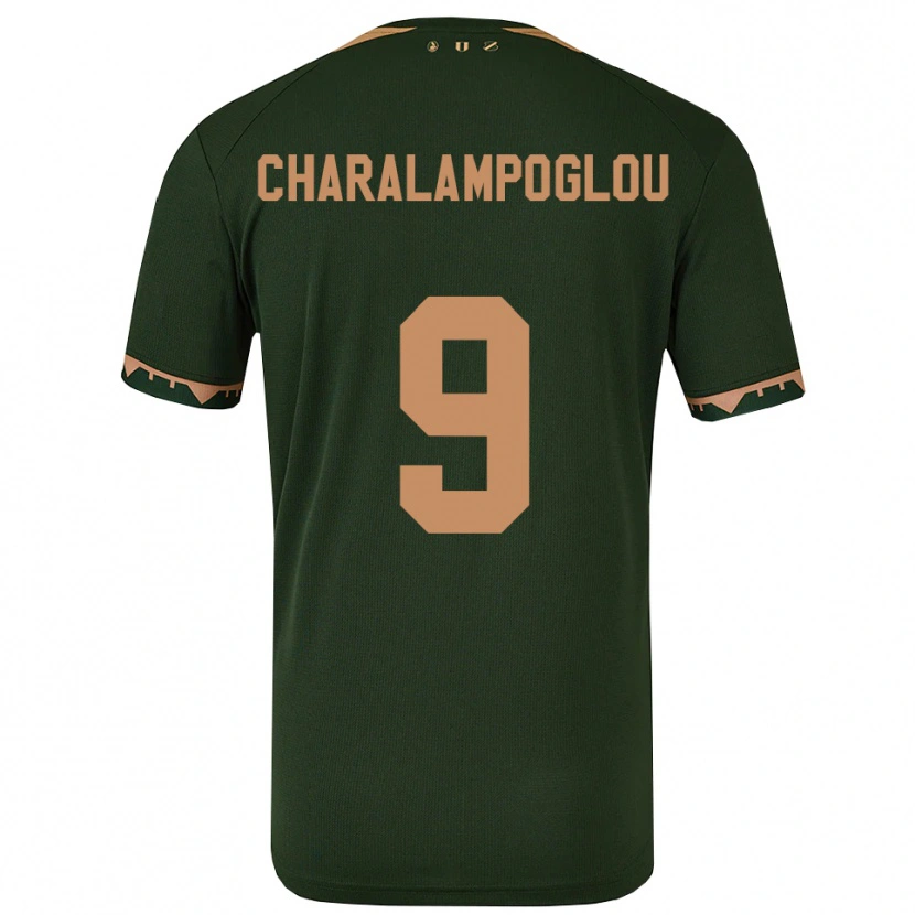 Danxen Mujer Camiseta Georgios Charalampoglou #9 Verde Oro 2ª Equipación 2025/26 La Camisa México