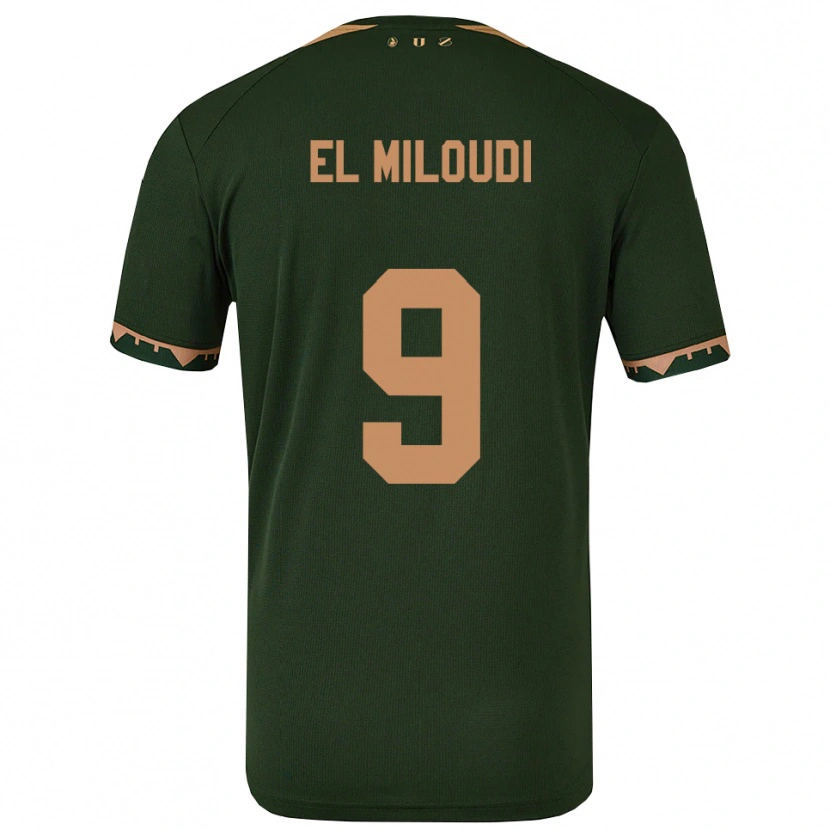 Danxen Mujer Camiseta Rayan El Miloudi #9 Verde Oro 2ª Equipación 2025/26 La Camisa México