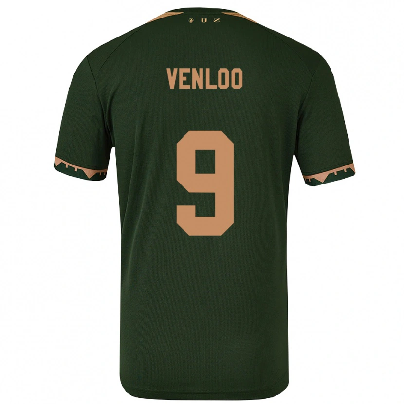 Danxen Mujer Camiseta Geronimo Venloo #9 Verde Oro 2ª Equipación 2025/26 La Camisa México