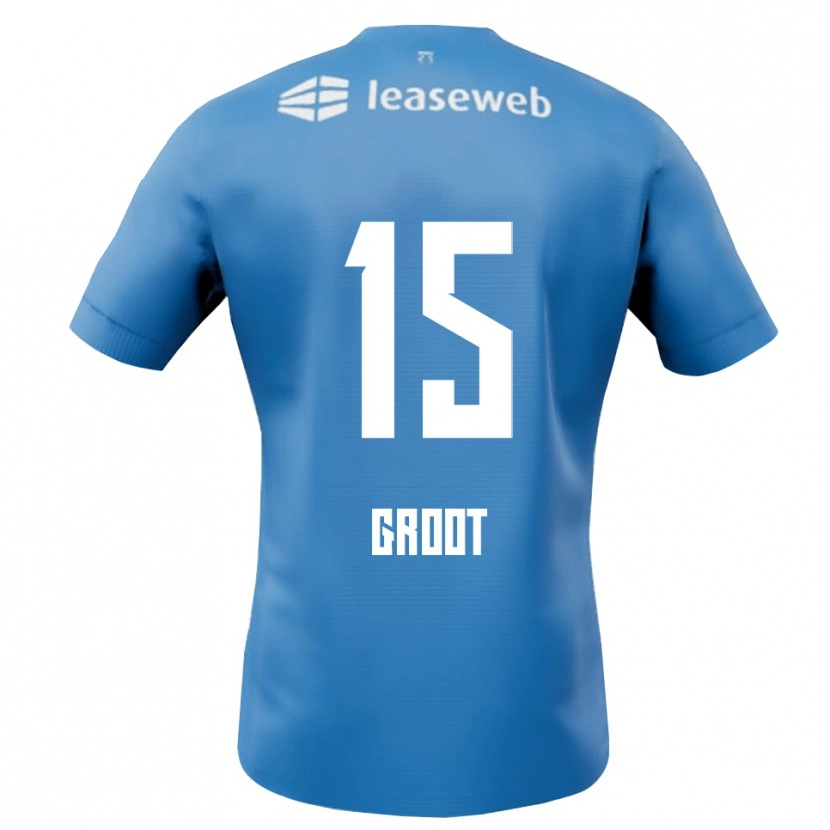 Danxen Mujer Camiseta Pleun Groot #15 Azul Blanco 2ª Equipación 2025/26 La Camisa México