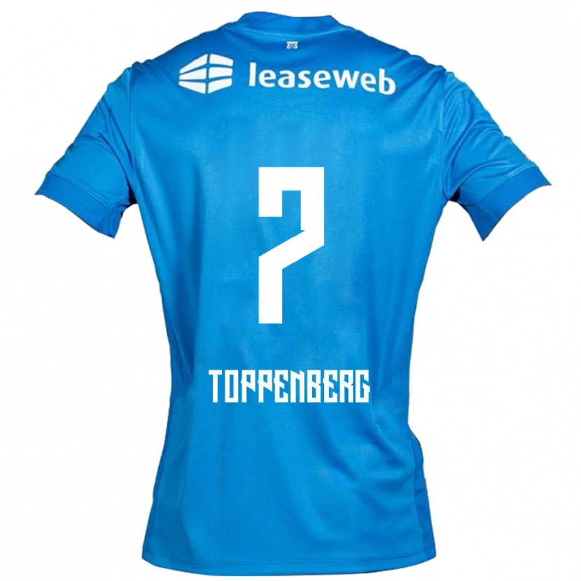 Danxen Mujer Camiseta Kevin Toppenberg #7 Azul Blanco 2ª Equipación 2025/26 La Camisa México