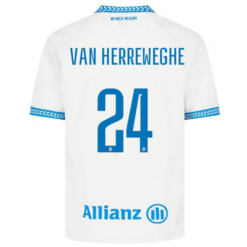 Danxen Mujer Camiseta Febe Van Herreweghe #24 Azul Blanco 2ª Equipación 2025/26 La Camisa México