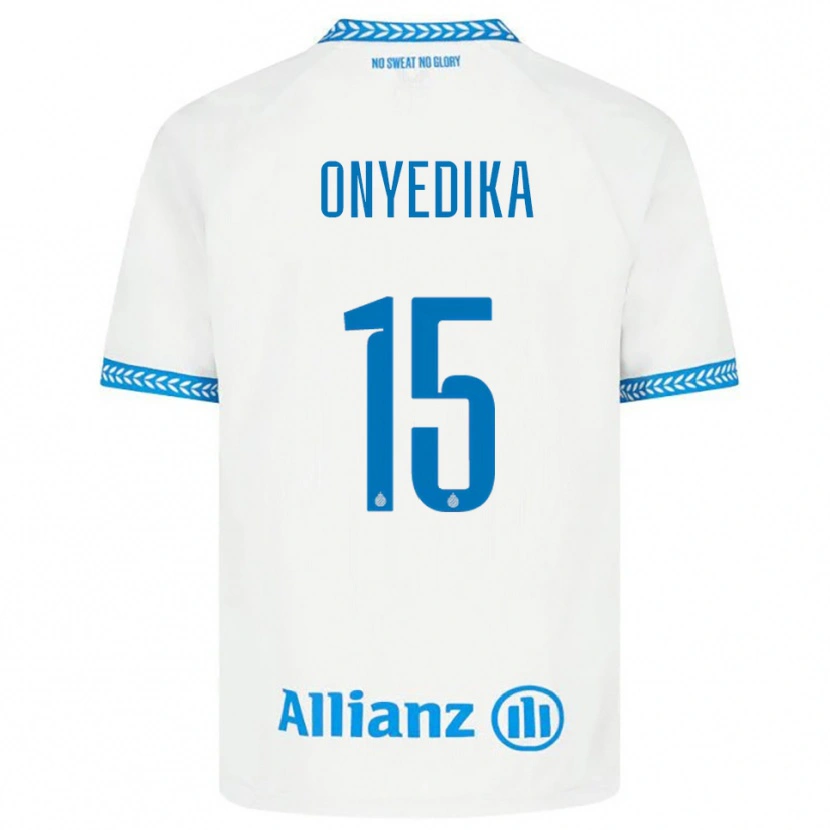 Danxen Mujer Camiseta Raphael Onyedika #15 Azul Blanco 2ª Equipación 2025/26 La Camisa México