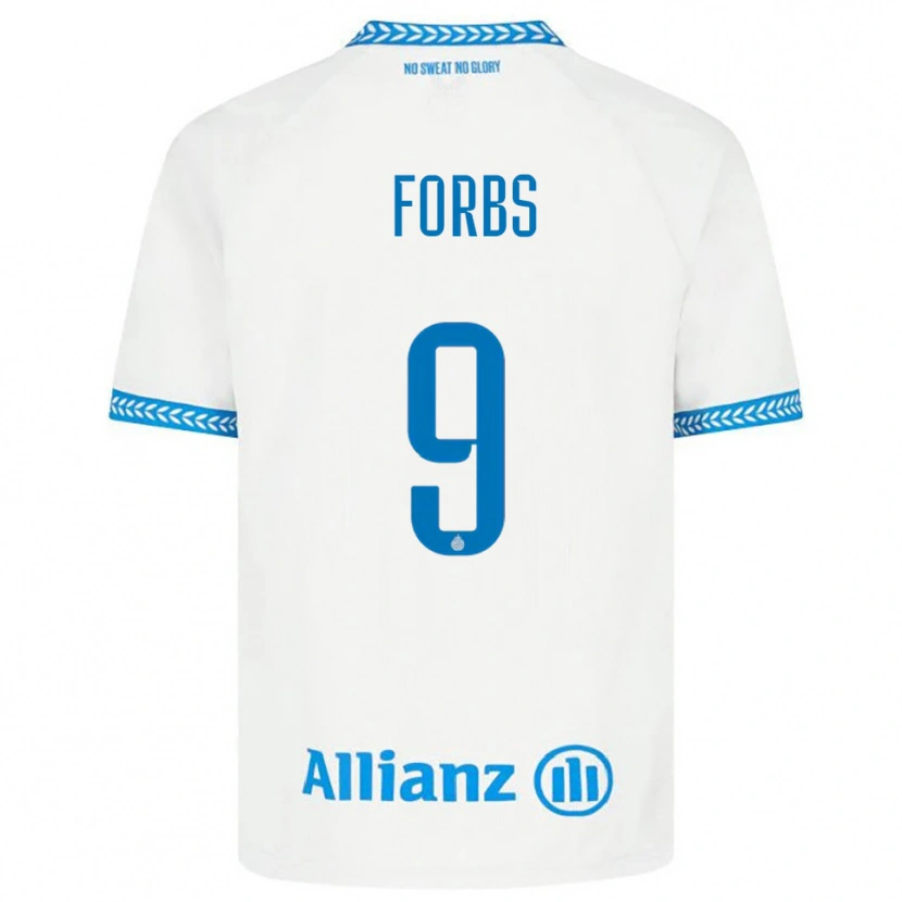 Danxen Mujer Camiseta Carlos Forbs #9 Azul Blanco 2ª Equipación 2025/26 La Camisa México