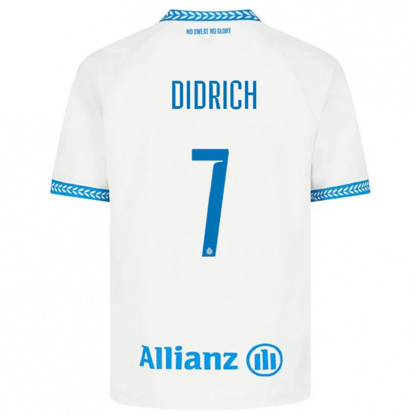 Danxen Mujer Camiseta Brian Didrich #7 Azul Blanco 2ª Equipación 2025/26 La Camisa México