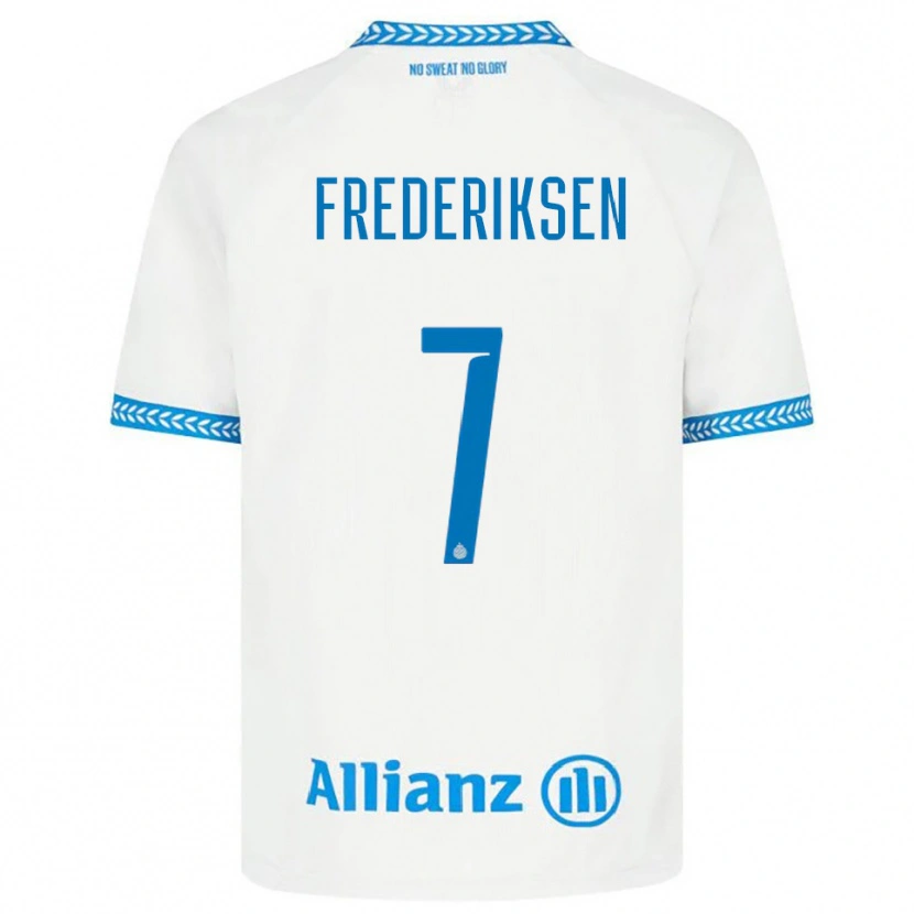 Danxen Mujer Camiseta Rebekka Frederiksen #7 Azul Blanco 2ª Equipación 2025/26 La Camisa México