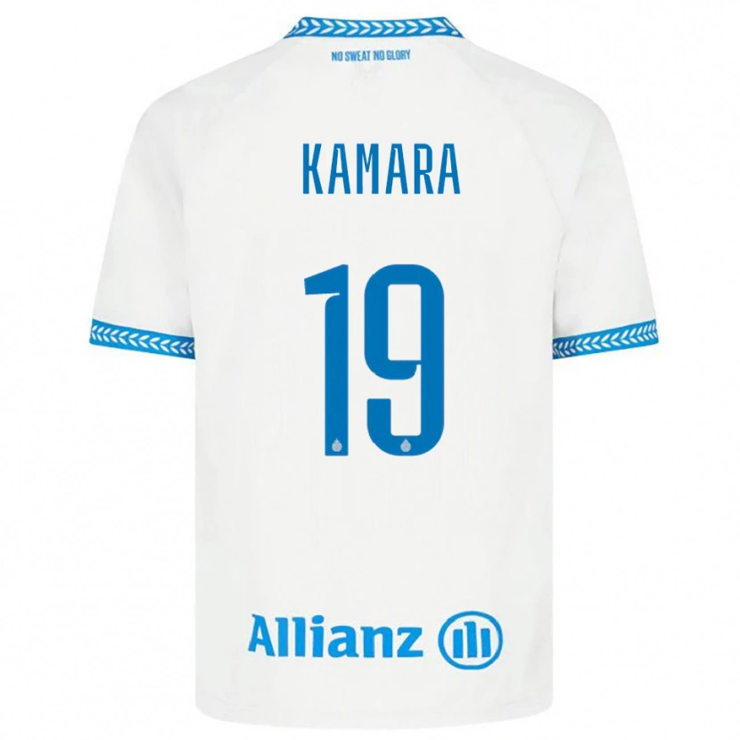 Danxen Mujer Camiseta Al-Hassan Kamara #19 Azul Blanco 2ª Equipación 2025/26 La Camisa México