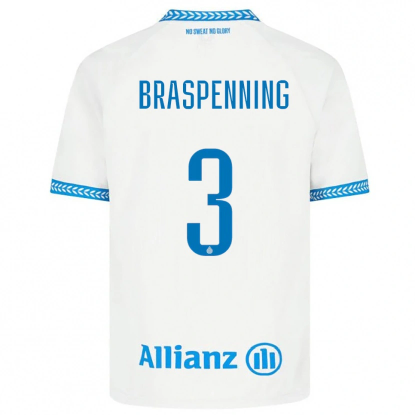Danxen Mujer Camiseta Daan Braspenning #3 Azul Blanco 2ª Equipación 2025/26 La Camisa México