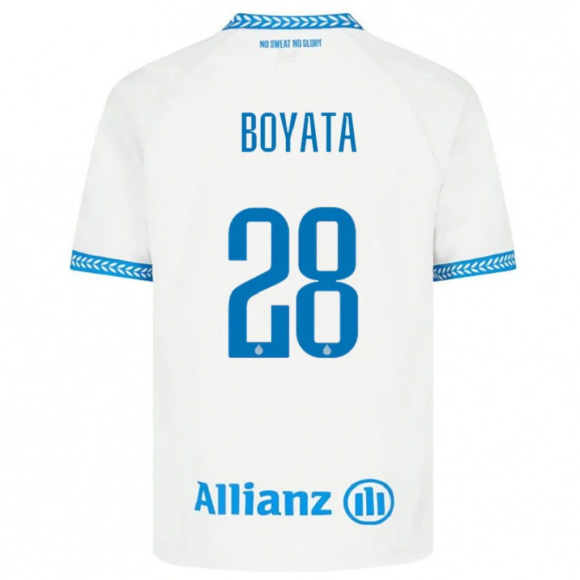 Danxen Mujer Camiseta Dedryck Boyata #28 Azul Blanco 2ª Equipación 2025/26 La Camisa México