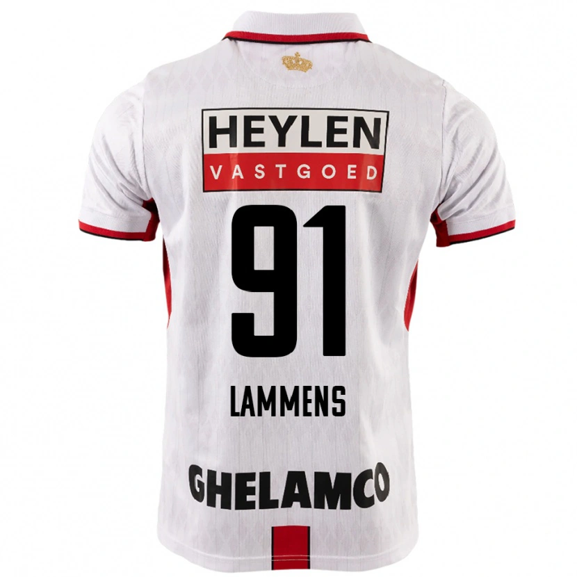Danxen Mujer Camiseta Senne Lammens #91 Blanco Rojo 2ª Equipación 2025/26 La Camisa México