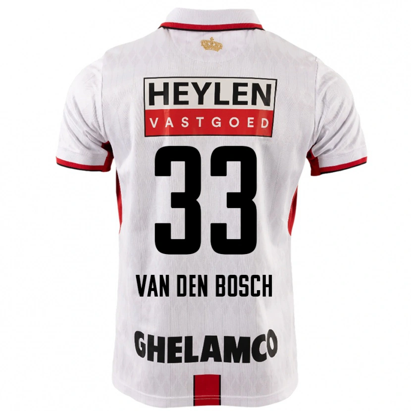Danxen Mujer Camiseta Zeno Van Den Bosch #33 Blanco Rojo 2ª Equipación 2025/26 La Camisa México