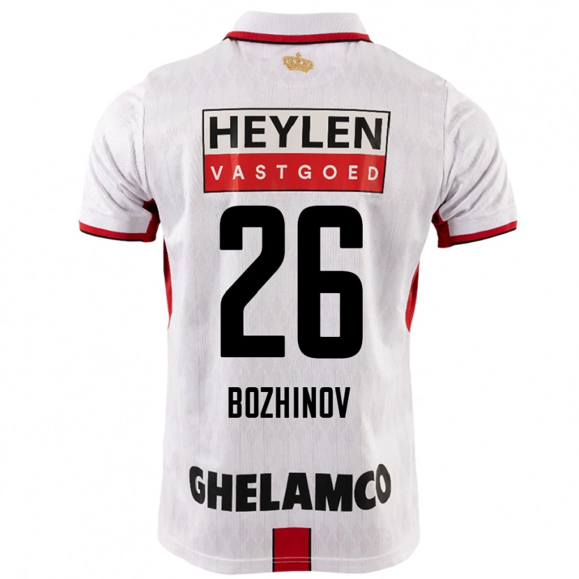 Danxen Mujer Camiseta Rosen Bozhinov #26 Blanco Rojo 2ª Equipación 2025/26 La Camisa México