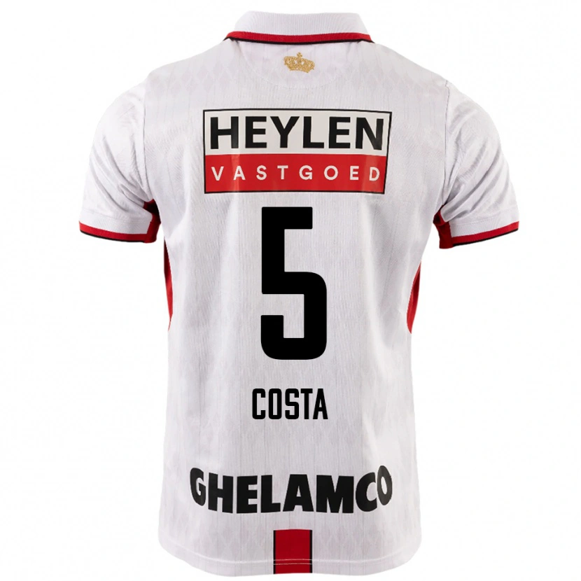 Danxen Mujer Camiseta Ayrton Costa #5 Blanco Rojo 2ª Equipación 2025/26 La Camisa México