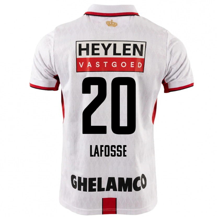 Danxen Mujer Camiseta Jarne Lafosse #20 Blanco Rojo 2ª Equipación 2025/26 La Camisa México