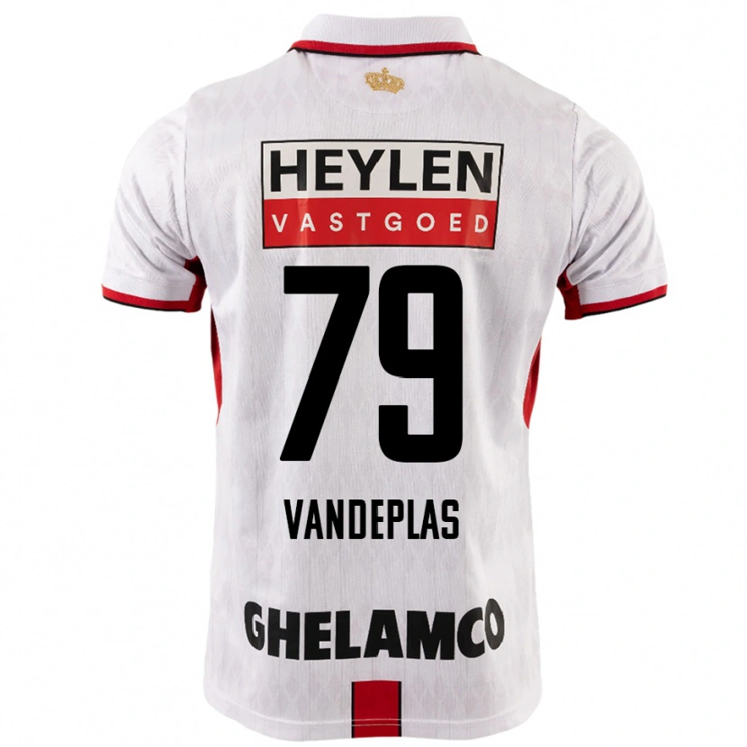 Danxen Mujer Camiseta Gerard Vandeplas #79 Blanco Rojo 2ª Equipación 2025/26 La Camisa México