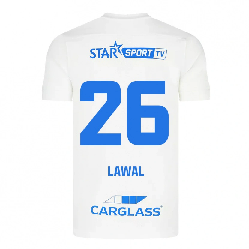 Danxen Mujer Camiseta Tobias Lawal #26 Blanco Azul 2ª Equipación 2025/26 La Camisa México