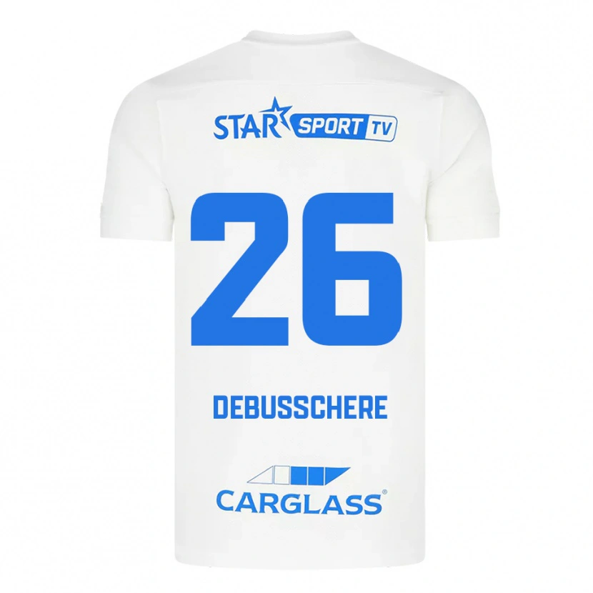 Danxen Mujer Camiseta Vic Debusschere #26 Blanco Azul 2ª Equipación 2025/26 La Camisa México