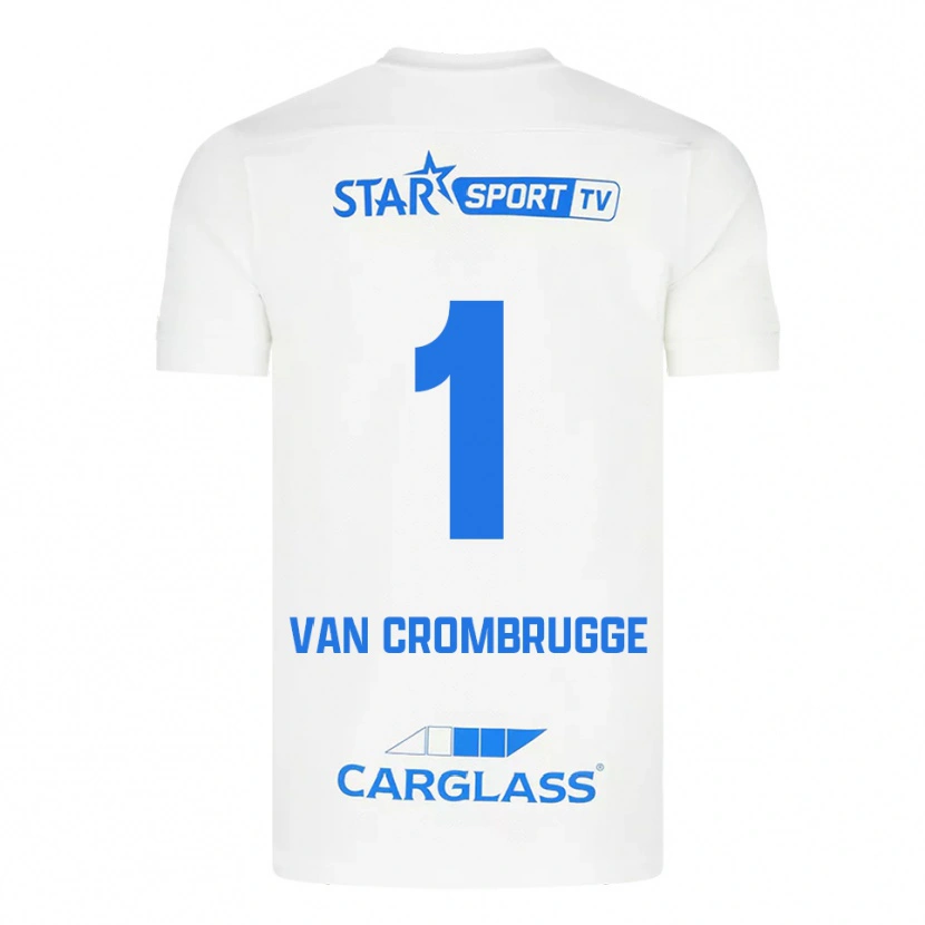 Danxen Mujer Camiseta Hendrik Van Crombrugge #1 Blanco Azul 2ª Equipación 2025/26 La Camisa México