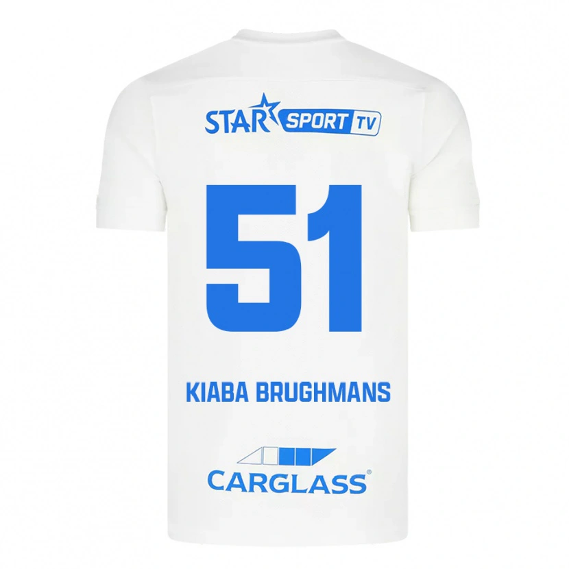 Danxen Mujer Camiseta Lucca Brughmans #51 Blanco Azul 2ª Equipación 2025/26 La Camisa México