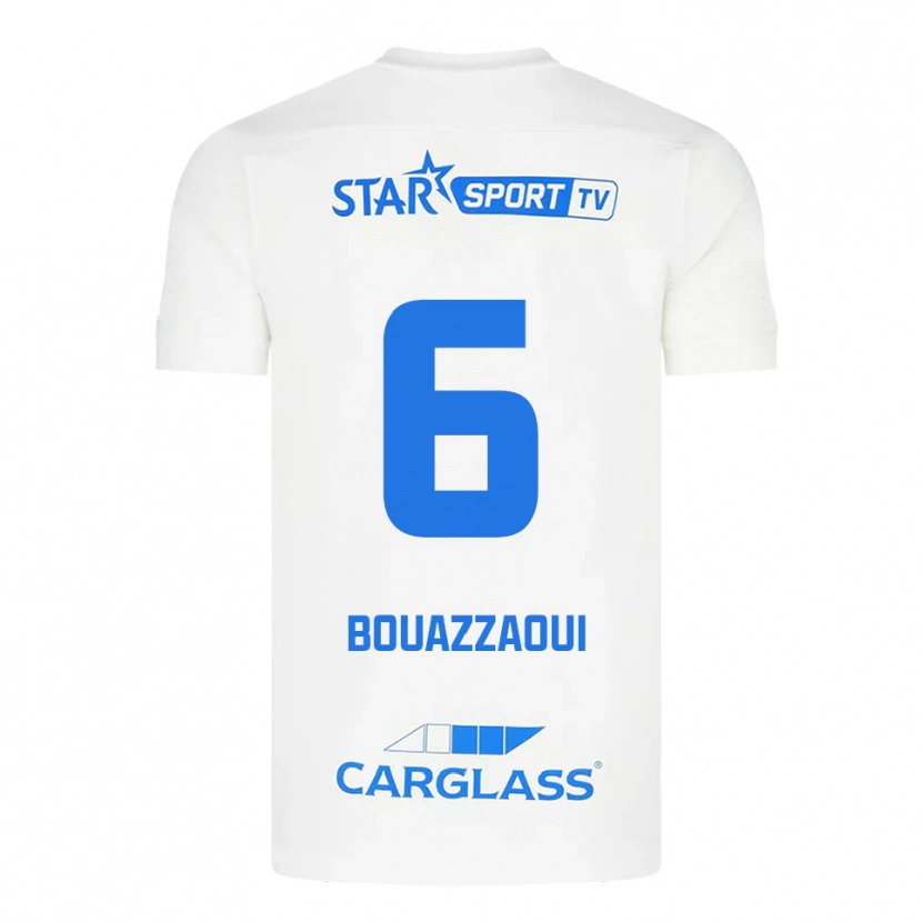 Danxen Mujer Camiseta Ilyas Bouazzaoui #6 Blanco Azul 2ª Equipación 2025/26 La Camisa México