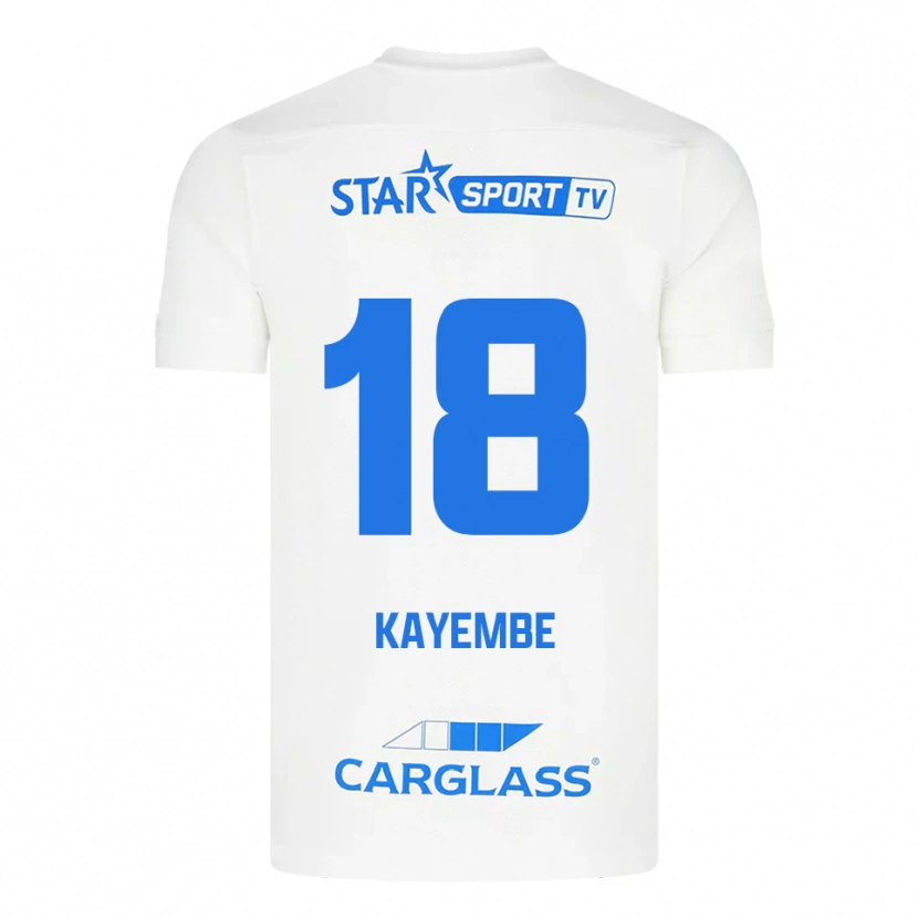 Danxen Mujer Camiseta Joris Kayembe #18 Blanco Azul 2ª Equipación 2025/26 La Camisa México