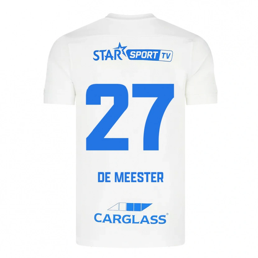 Danxen Mujer Camiseta Joyce De Meester #27 Blanco Azul 2ª Equipación 2025/26 La Camisa México
