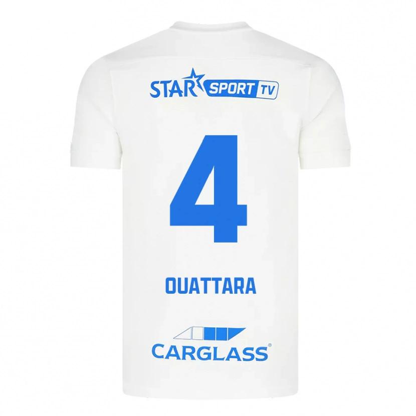 Danxen Mujer Camiseta Aziz Ouattara #4 Blanco Azul 2ª Equipación 2025/26 La Camisa México