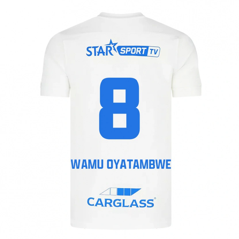 Danxen Mujer Camiseta Matthias Wamu Oyatambwe #8 Blanco Azul 2ª Equipación 2025/26 La Camisa México
