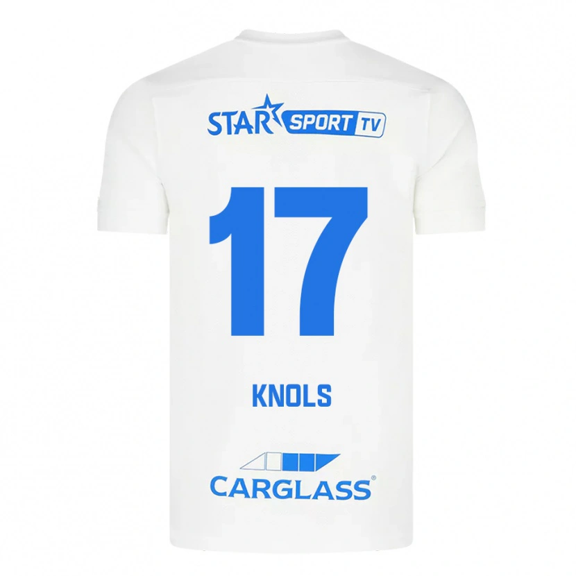 Danxen Mujer Camiseta Myrthe Knols #17 Blanco Azul 2ª Equipación 2025/26 La Camisa México