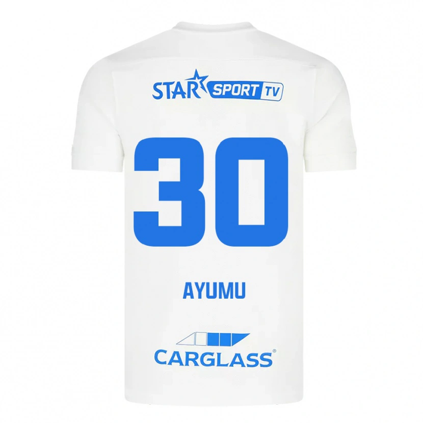 Danxen Mujer Camiseta Ayumu Yokoyama #30 Blanco Azul 2ª Equipación 2025/26 La Camisa México