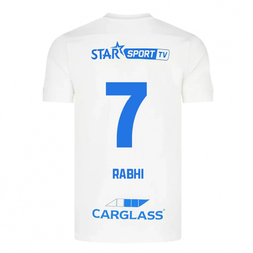 Danxen Mujer Camiseta Ayman Rabhi #7 Blanco Azul 2ª Equipación 2025/26 La Camisa México