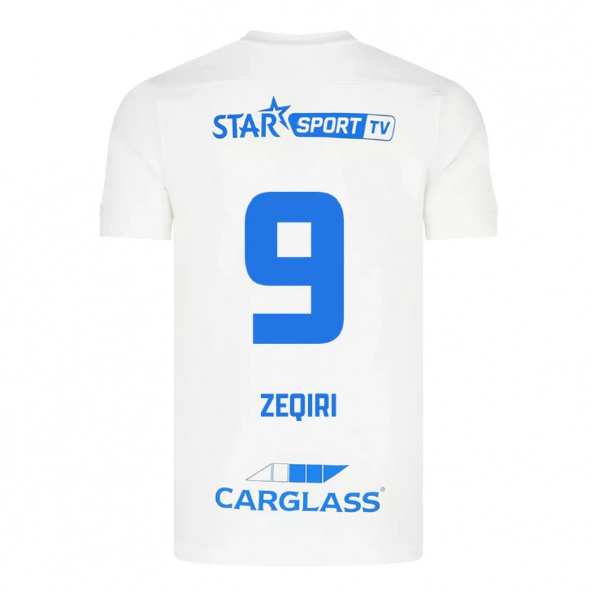 Danxen Mujer Camiseta Andi Zeqiri #9 Blanco Azul 2ª Equipación 2025/26 La Camisa México