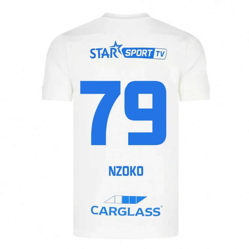 Danxen Mujer Camiseta Djoully Nzoko #79 Blanco Azul 2ª Equipación 2025/26 La Camisa México