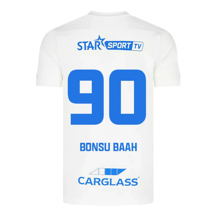 Danxen Mujer Camiseta Christopher Bonsu Baah #90 Blanco Azul 2ª Equipación 2025/26 La Camisa México