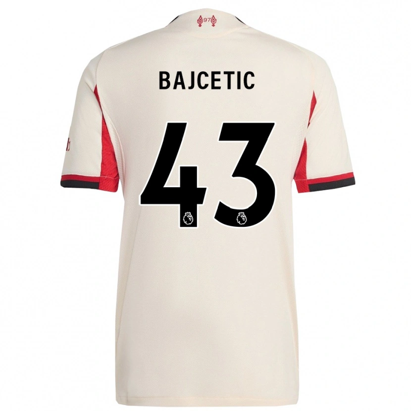 Danxen Mujer Camiseta Stefan Bajcetic #43 Blanco Negro 2ª Equipación 2025/26 La Camisa México