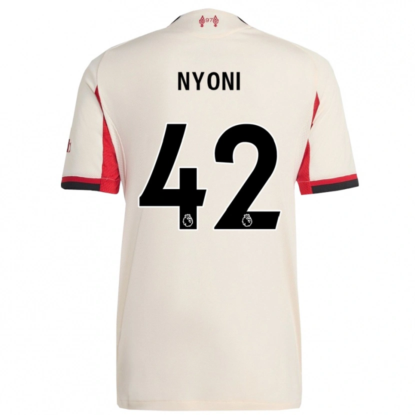Danxen Mujer Camiseta Trey Nyoni #42 Blanco Negro 2ª Equipación 2025/26 La Camisa México